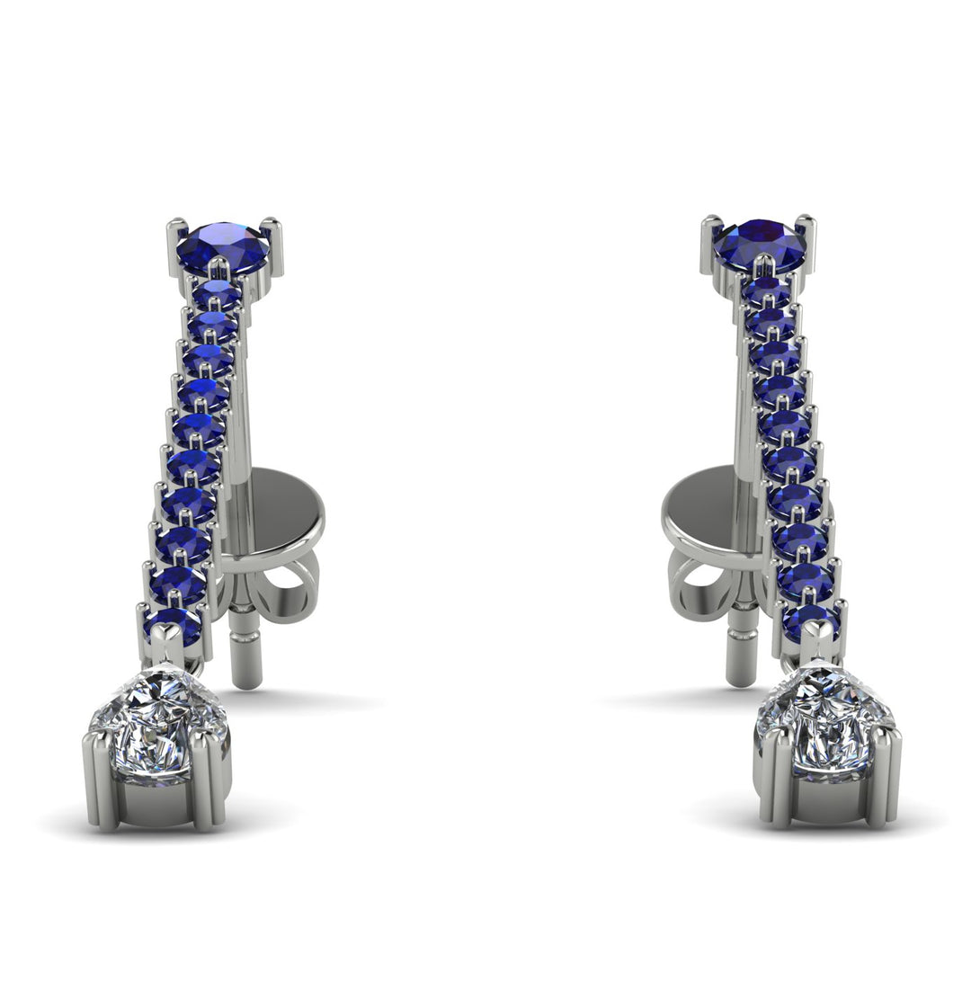 Hanging Oval Diamond Earrings - Tatiana No. 15