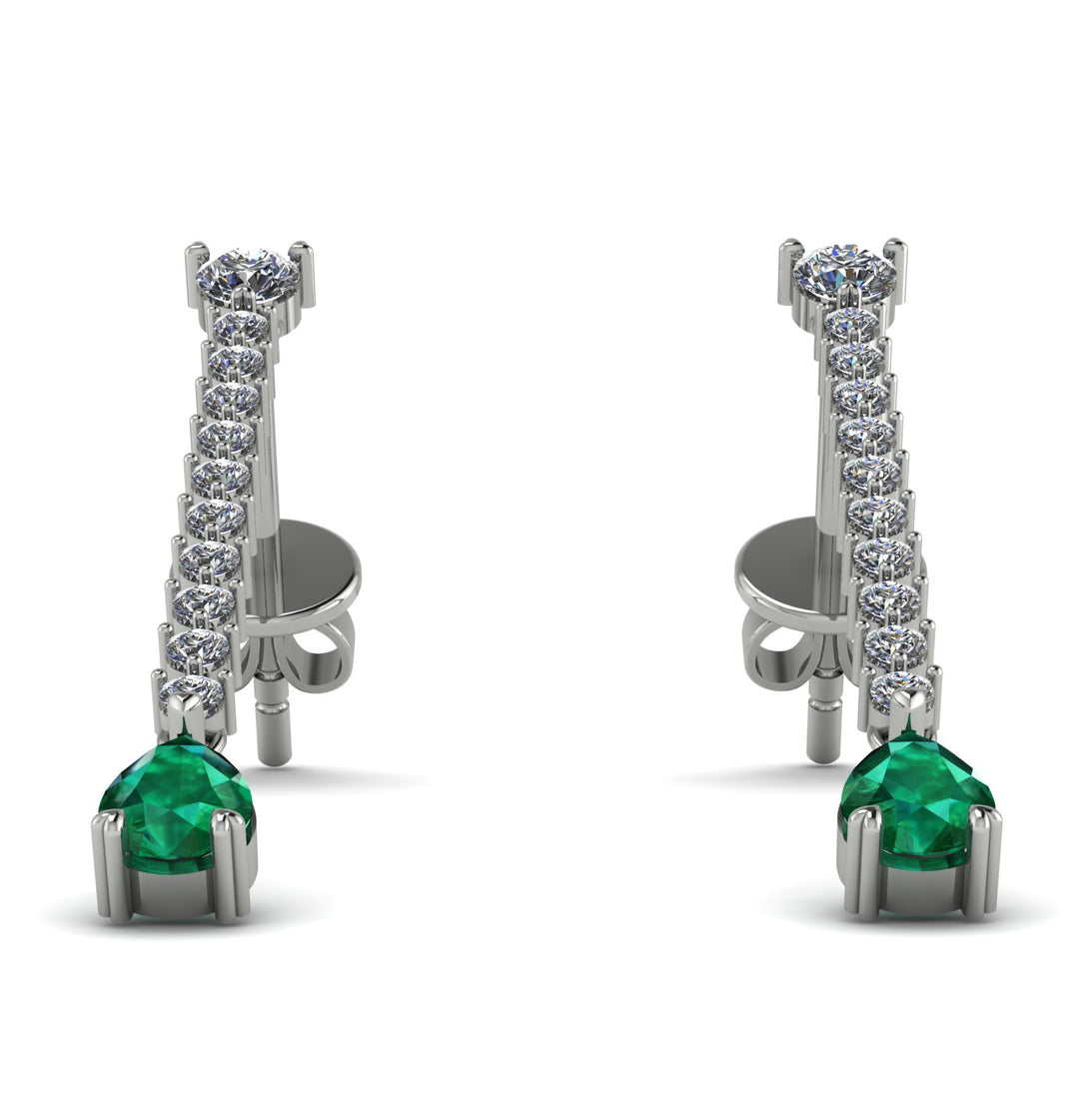 Hanging Oval Emerald Earrings - Tatiana No. 18