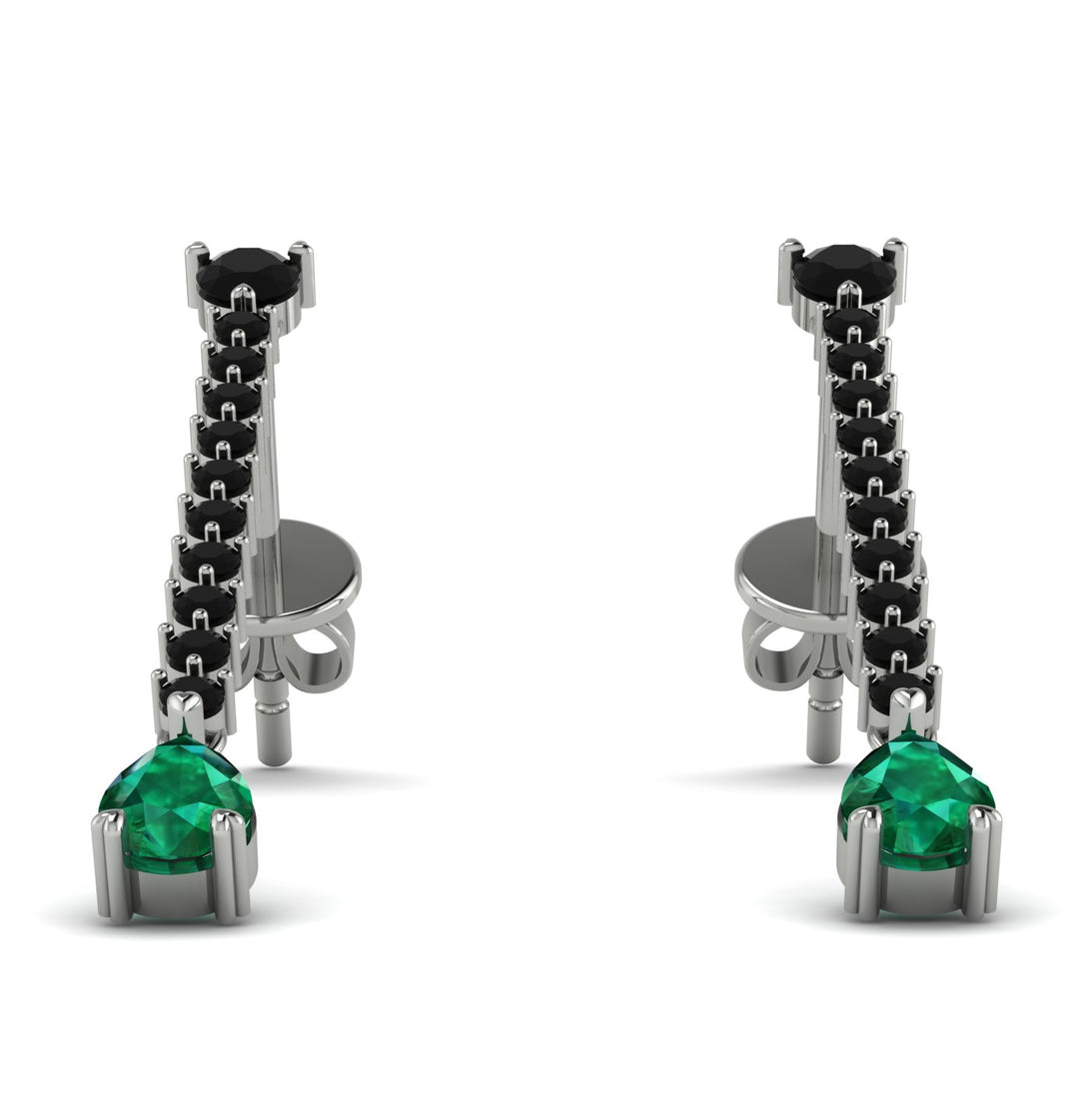 Hanging Oval Emerald Earrings - Tatiana No. 24