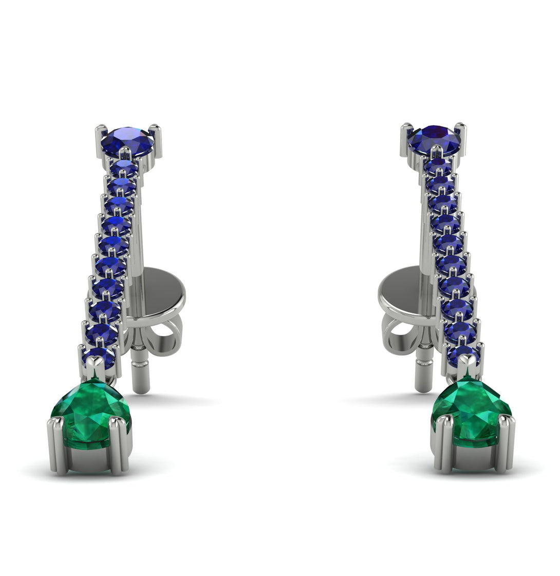 Hanging Oval Emerald Earrings - Tatiana No. 30