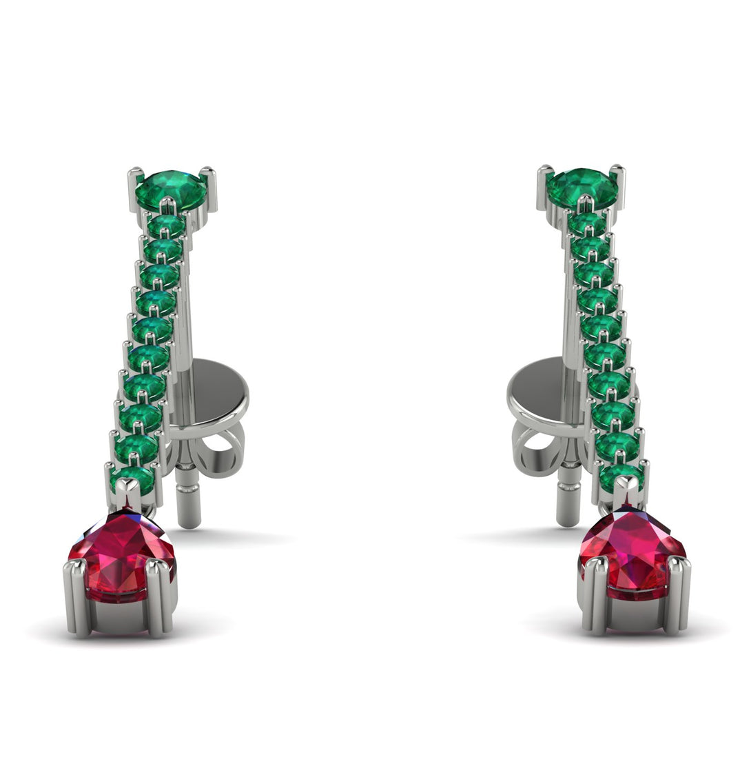 Hanging Oval Ruby Earrings - Tatiana No. 51