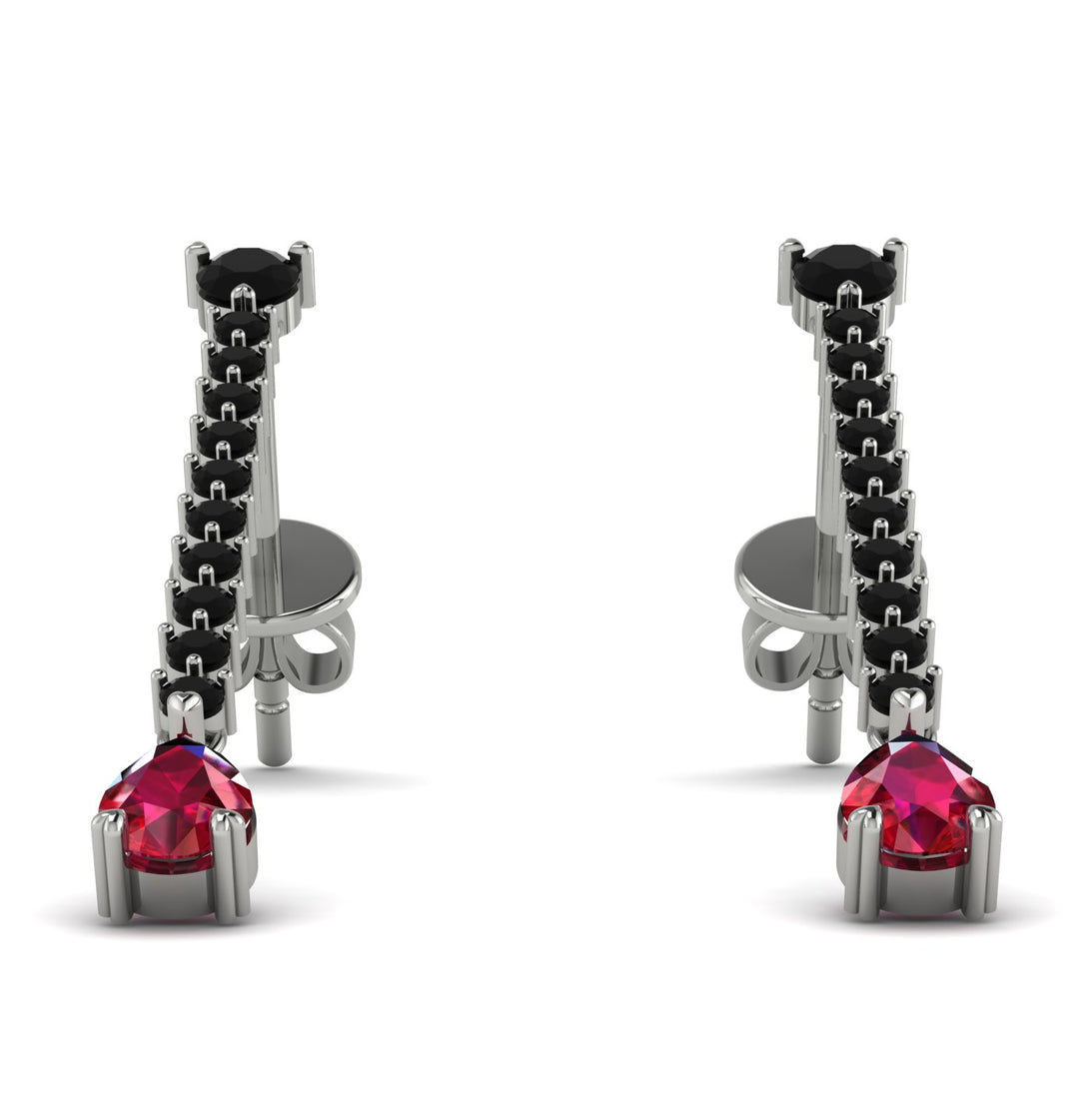 Hanging Oval Ruby Earrings - Tatiana No. 54