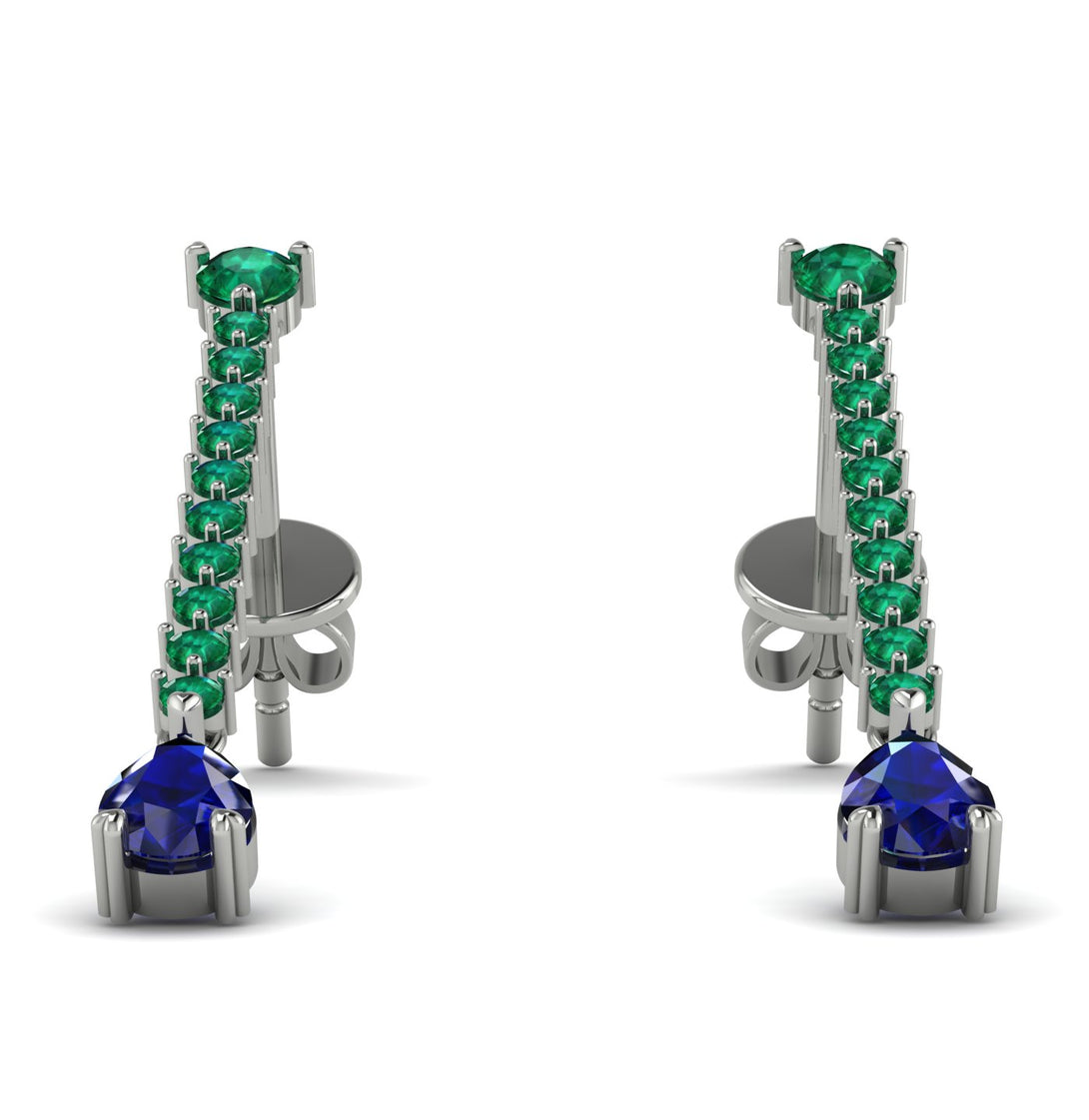 Hanging Oval Sapphire Earrings - Tatiana No. 66