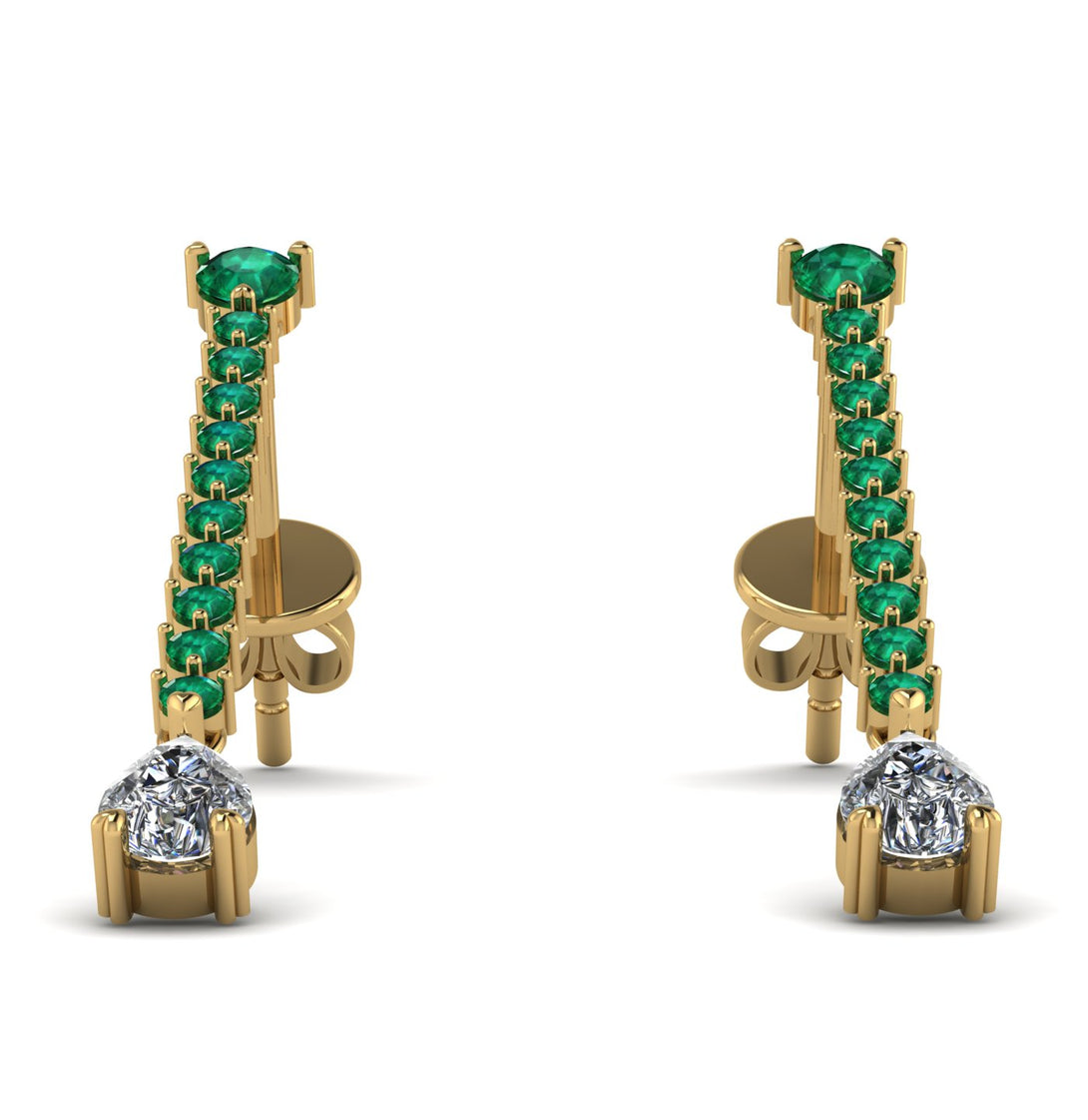 Hanging Oval Diamond Earrings - Tatiana No. 4