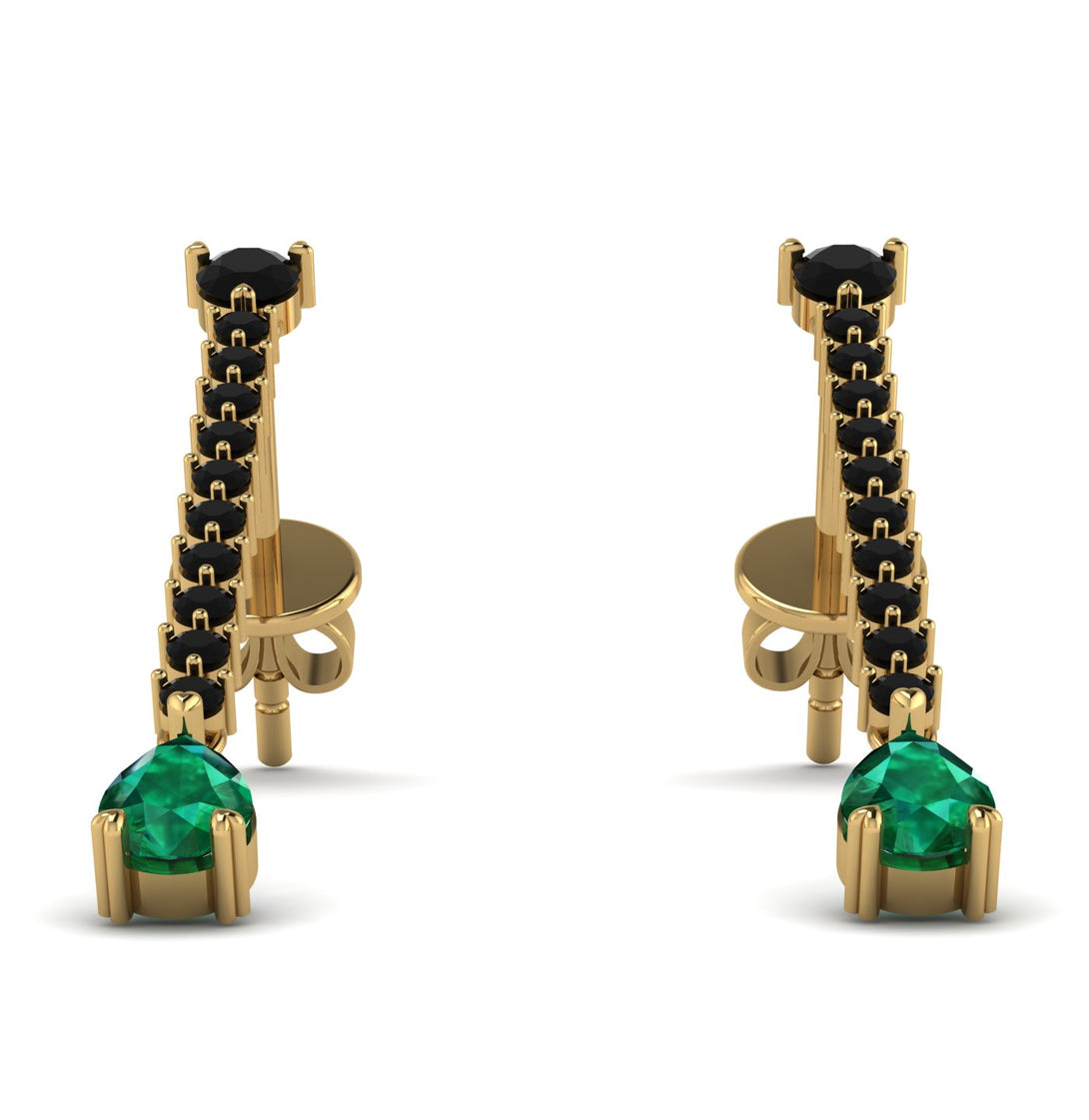 Hanging Oval Emerald Earrings - Tatiana No. 22