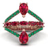Symmetrical Twist Shank Pear Ruby Ring - Eliza No. 26 image 1