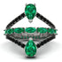 Symmetrical Twist Shank Pear Emerald Ring - Eliza No. 36 image 1