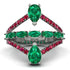 Symmetrical Twist Shank Pear Emerald Ring - Eliza No. 51 image 1