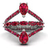 Symmetrical Twist Shank Pear Ruby Ring - Eliza No. 57 image 1