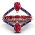 Symmetrical Twist Shank Pear Ruby Ring - Eliza No. 71 image 1