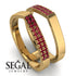 Geometric Ruby Double Wedding Band - Hayden No. 10 image 4