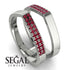 Geometric Ruby Double Wedding Band - Hayden No. 12 image 4