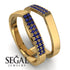 Geometric Sapphire Double Wedding Band - Hayden No. 13 image 4