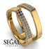 Geometric Diamond Double Wedding Band - Hayden No. 1 image 4