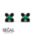 Geometrical 5 Emeralds Stud Earrings - Noa No. 36 image 9