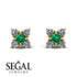 Geometrical 5 Emeralds Stud Earrings - Noa No. 4 image 2