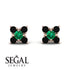 Geometrical 5 Emeralds Stud Earrings - Noa No. 35 image 9