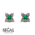 Geometrical 5 Emeralds Stud Earrings - Noa No. 5 image 2