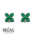 Geometrical 5 Emeralds Stud Earrings - Noa No. 20 image 9
