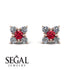 Geometrical 5 Rubys Stud Earrings - Noa No. 11 image 9