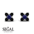 Geometrical 5 Sapphires Stud Earrings - Noa No. 45 image 9
