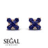 Geometrical 5 Sapphires Stud Earrings - Noa No. 74 image 9