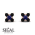 Geometrical 5 Sapphires Stud Earrings - Noa No. 44 image 9