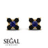 Geometrical 5 Sapphires Stud Earrings - Noa No. 43 image 9