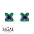 Geometrical 5 Sapphires Stud Earrings - Noa No. 30 image 9