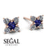 Geometrical 5 Sapphires Stud Earrings - Noa No. 14 image 2