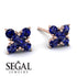 Geometrical 5 Sapphires Stud Earrings - Noa No. 74 image 2