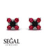 Geometrical 5 Black Diamonds Stud Earrings - Noa No. 54 image 9