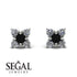 Geometrical 5 Black Diamonds Stud Earrings - Noa No. 9 image 9