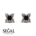 Geometrical 5 Black Diamonds Stud Earrings - Noa No. 8 image 9