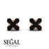 Geometrical 5 Black Diamonds Stud Earrings - Noa No. 38 image 9