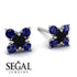 Geometrical 5 Black Diamonds Stud Earrings - Noa No. 69 image 2