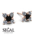 Geometrical 5 Black Diamonds Stud Earrings - Noa No. 8 image 2