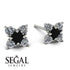 Geometrical 5 Black Diamonds Stud Earrings - Noa No. 9 image 2