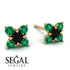 Geometrical 5 Black Diamonds Stud Earrings - Noa No. 22 image 2