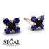 Geometrical 5 Black Diamonds Stud Earrings - Noa No. 68 image 2