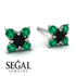Geometrical 5 Black Diamonds Stud Earrings - Noa No. 24 image 2