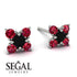 Geometrical 5 Black Diamonds Stud Earrings - Noa No. 54 image 2