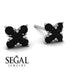 Geometrical 5 Black Diamonds Stud Earrings - Noa No. 39 image 2