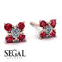 Geometrical 5 Diamonds Stud Earrings - Noa No. 47 image 2