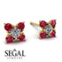 Geometrical 5 Diamonds Stud Earrings - Noa No. 46 image 2