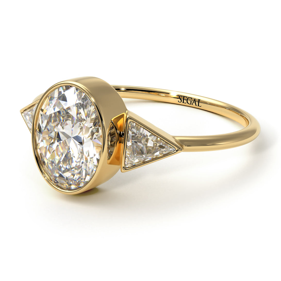 Geometrical Bezel Diamond Ring - Trinity No. 1