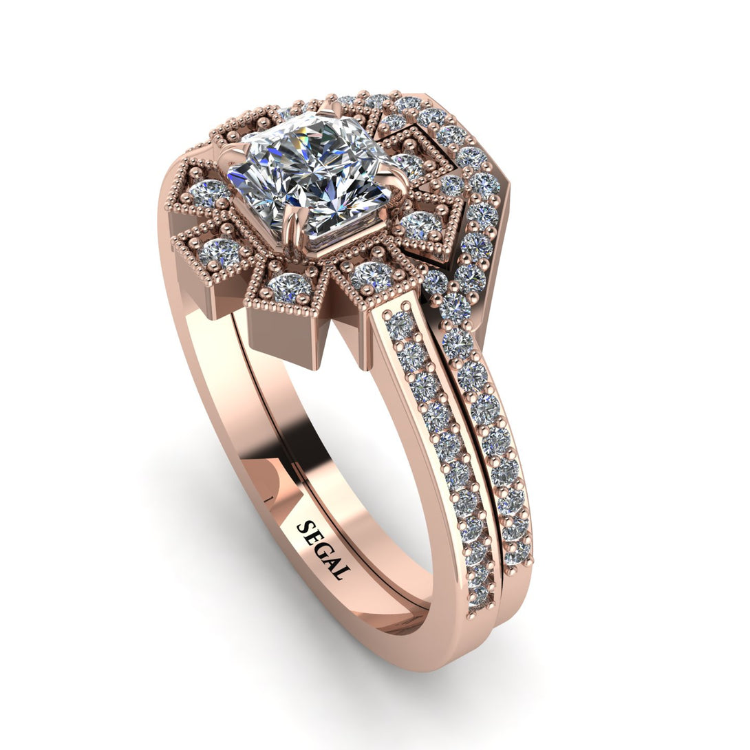 Geometrical Radiant Diamond Bridal Set - Jennifer No. 2