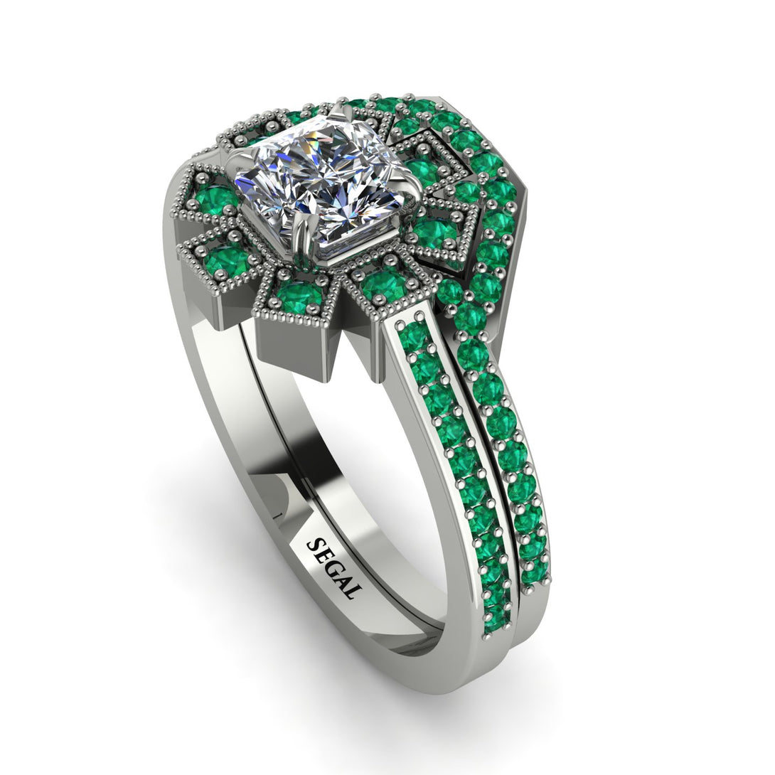 Geometrical Radiant Diamond Bridal Set - Jennifer No. 18