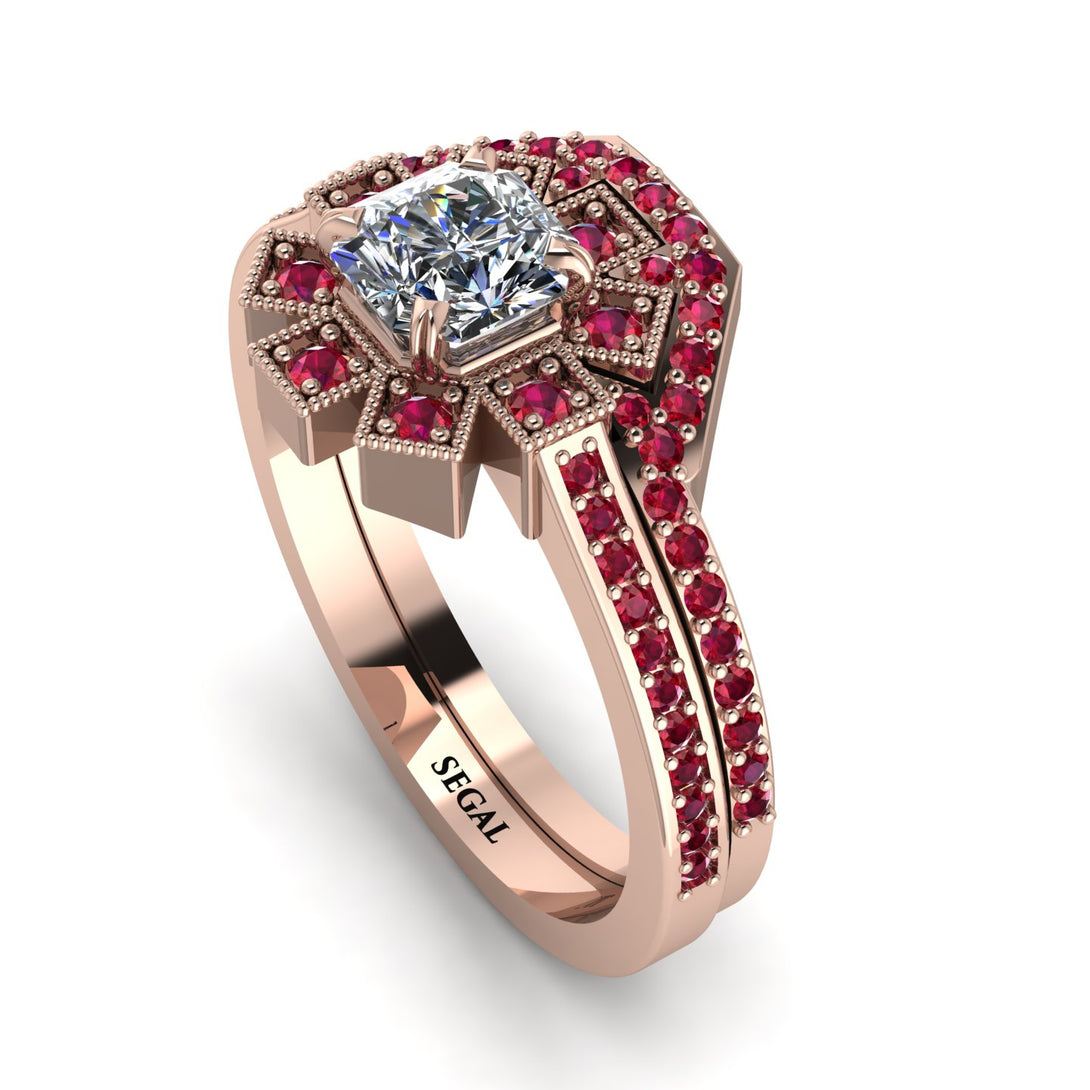 Geometrical Radiant Diamond Bridal Set - Jennifer No. 47