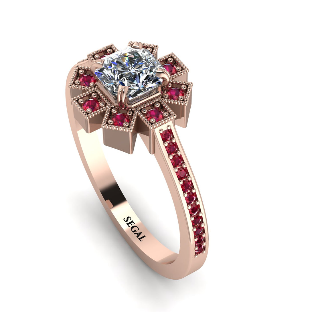 Geometrical Radiant Diamond Engagement Ring - Jennifer No. 47